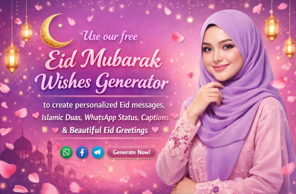 🌙 Eid Mubarak Wishes Generator – Free Online Tool