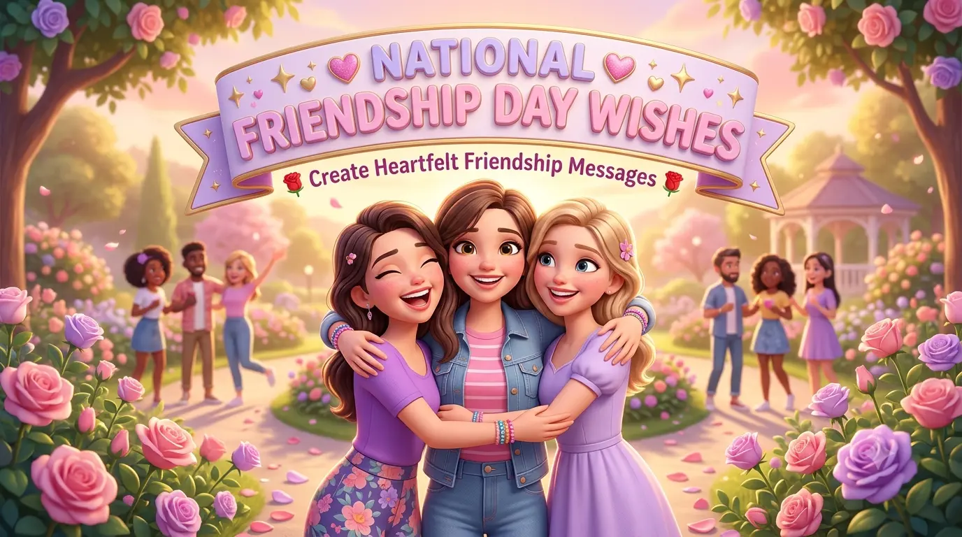 💖 National Friendship Day Wishes Generator🌹